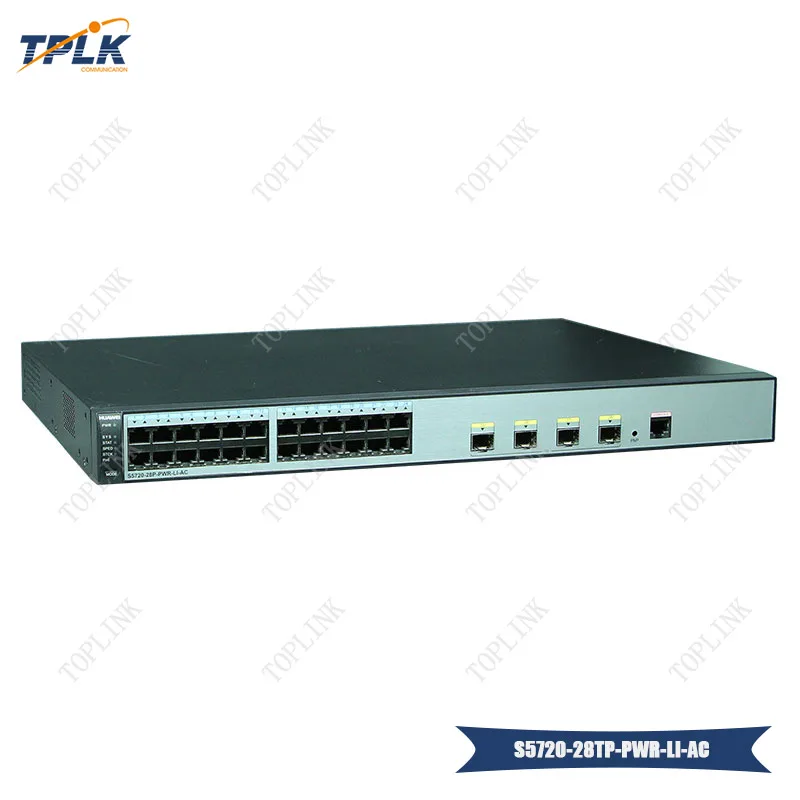 S5720 28TP PWR LI AC 24 порта Ethernet 10/100/1000 2 Гига SFP и двойного назначения или PoE + 370 Вт POE 110/220