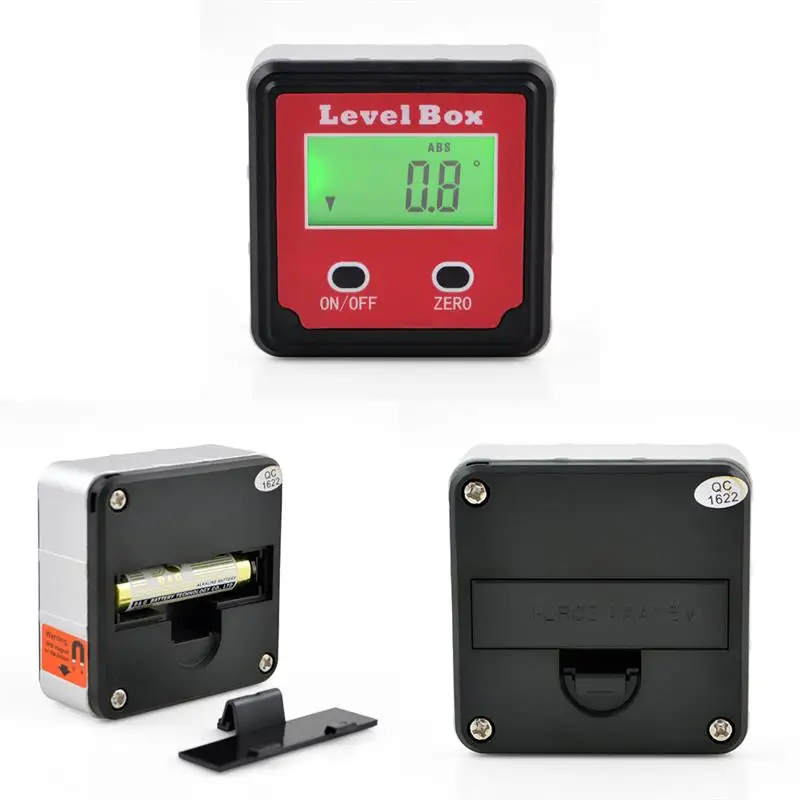 

Electronic Protractor Digital Inclinometer 0-360 Aluminum Alloy Digital Bevel Box Angle Gauge Meter Magnets Base Measuring Tool