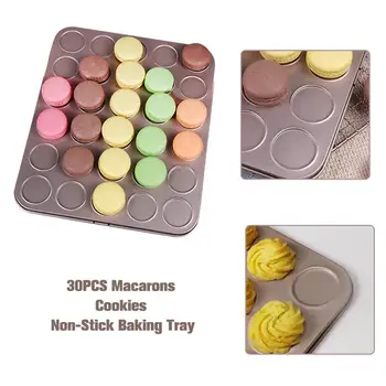 

30PCS Macarons Cookies DIY Baking Tray Cake Bread Baking Pan Non-Stick Cake Mold Baking Dish Mold Kitchen Bakeware Tools