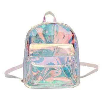 

Women Transparent Laser Backpack Summer Fashion Designer Travel Teenager Shoulder Bag School Backpack Fashion Big Mini Back Pack