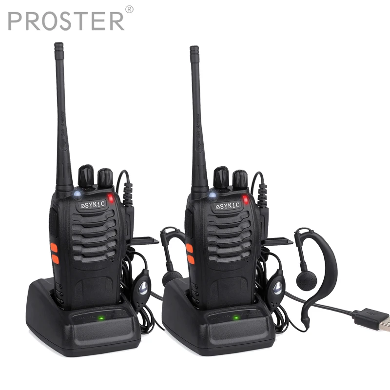 

Proster 2 Pcs Walkie Talkie UHF 400-470MHZ 5W16CH 2-Way Radio BF-888S 400-470MHz 16CH Portable Transceiver with Earpiece Walkie