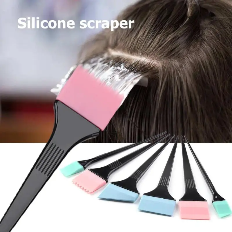 6pcs/Set Hair Dyeing Brushes Pro Spatula Coloring Comb Kit Silicone