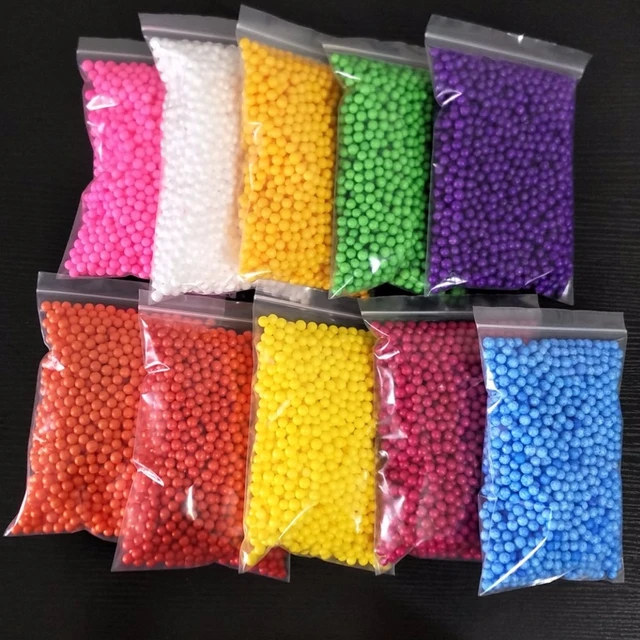 D.I.Y. Rainbow Foam Beads!  COLORFUL SLIME BEADS! *DOES NOT BLEED