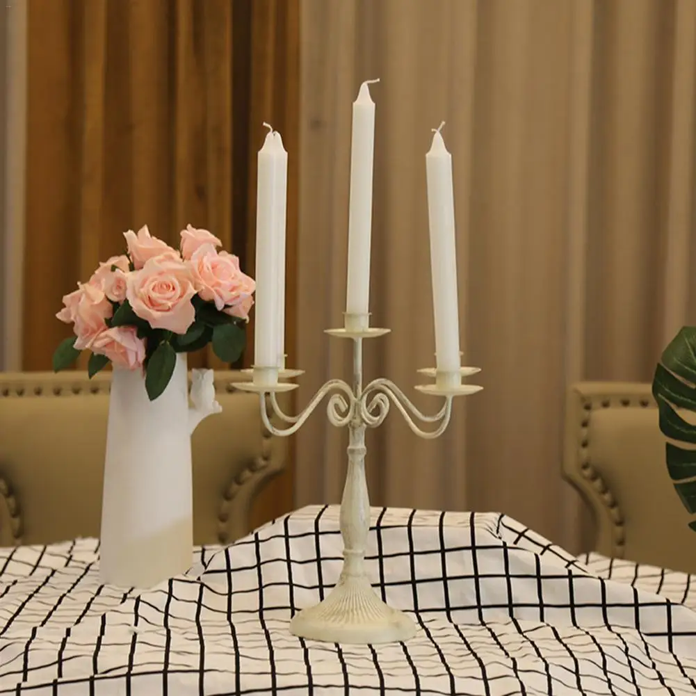 Metal Candle Holder Retro Elegant Candlestick Table Decoration For Hotel Wedding Western