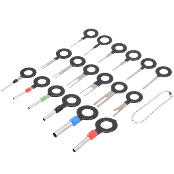 

Practical 18pcs Car Electrical Terminal Wiring Crimp Connector Pin Removal Key Tool Kit Universal For Removal