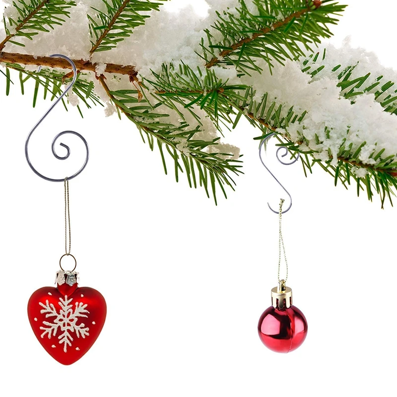 

120 Pieces Christmas Ornament Hooks S Shape Hanger Hooks Swirl Scroll Ornament Hook for Christmas Tree Decorations Hanger (Sil