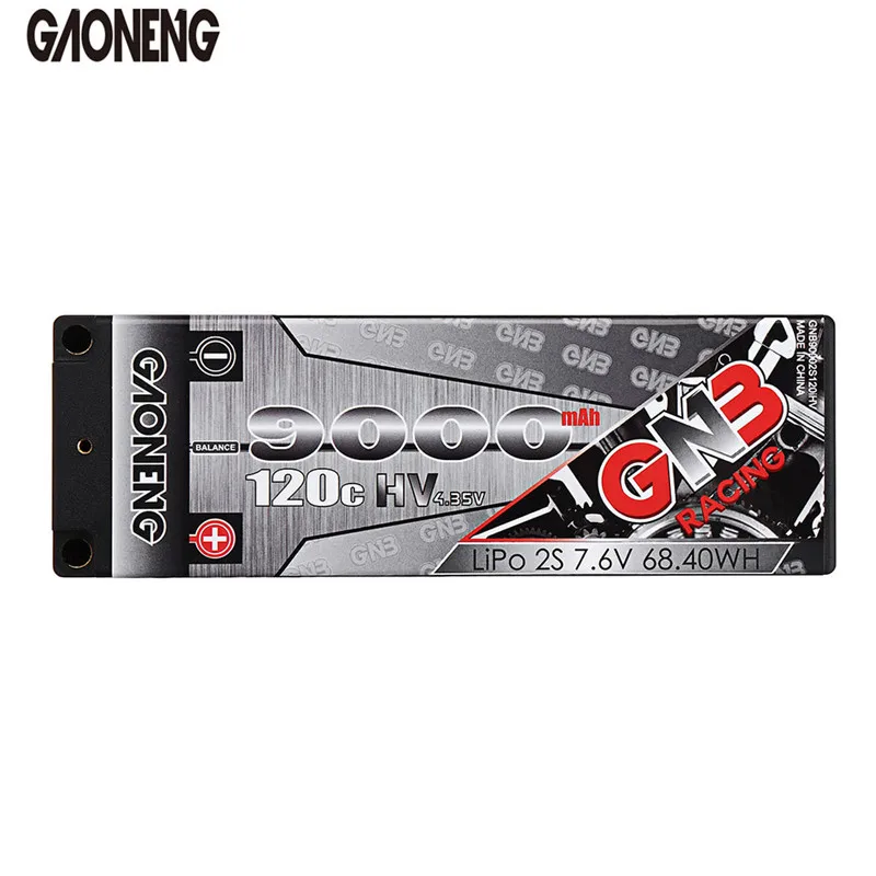 

Gaoneng GNB 7.6V 9000mAh 120C 2S HV 4.35V Lipo Battery T Plug for 1/5 1/8 2WD 4WD Monster Truck Traxxas TRX-4 RC Car
