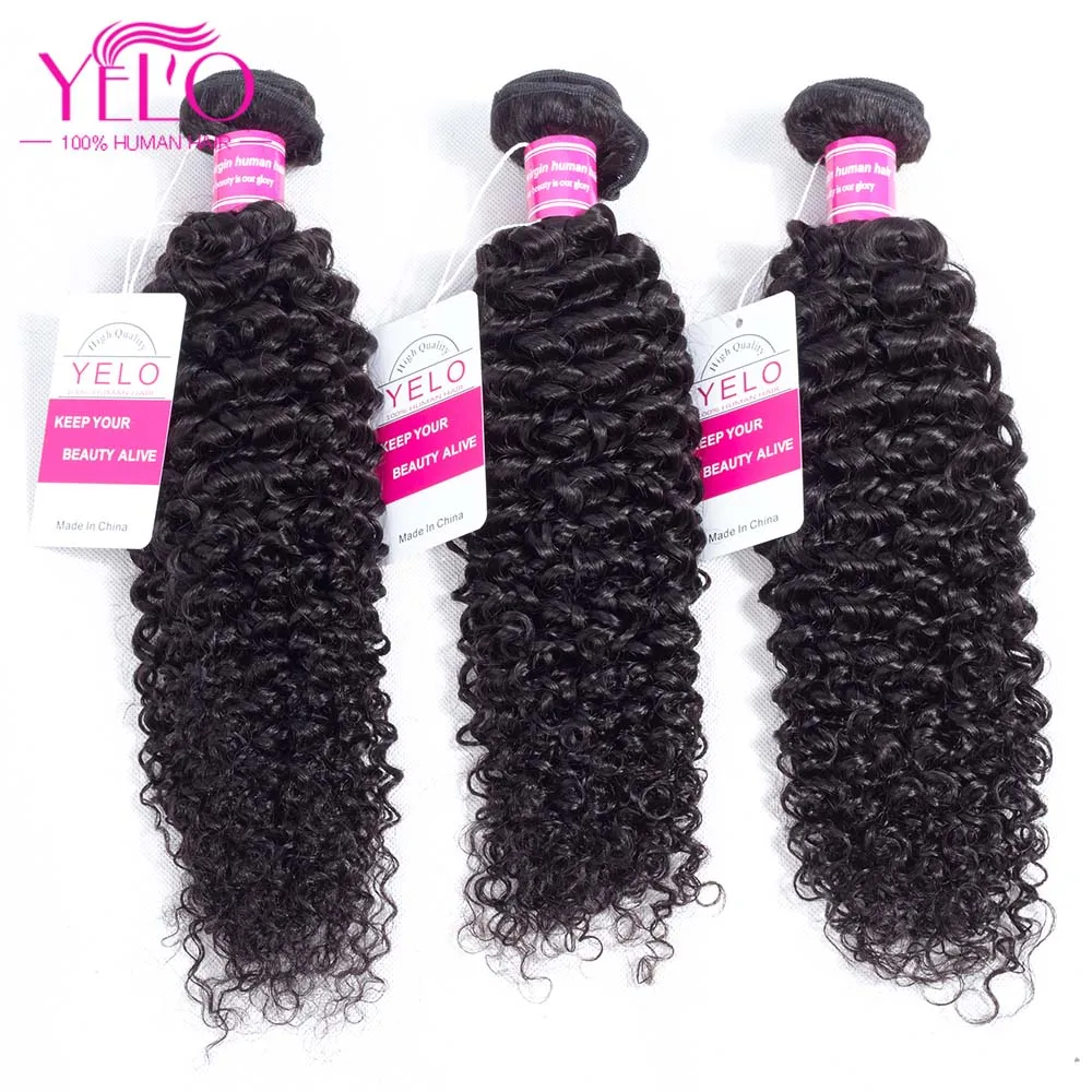 Yelo Brazilian Hair Bundles 100% Human Hair Non Remy Kinky Curly Wave Bundles Natural Color Hair Extension Free Shipping 1PCS Yelo Brazilian Hair Bundles 100% Human Hair Non Remy Kinky Curly Wave Bundles Natural Color Hair Extension Free Shipping 1PCS