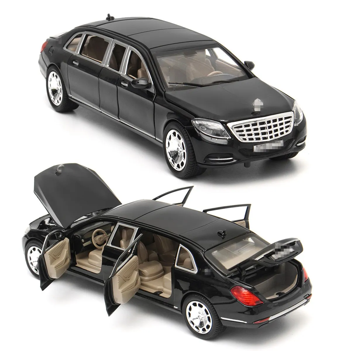 1:24 Игрушечная модель для Mercedes Maybach S600 Limousine литая металлическая модель автомобиля игрушка для детей Рождественский подарок игрушка автомобиль коллекция