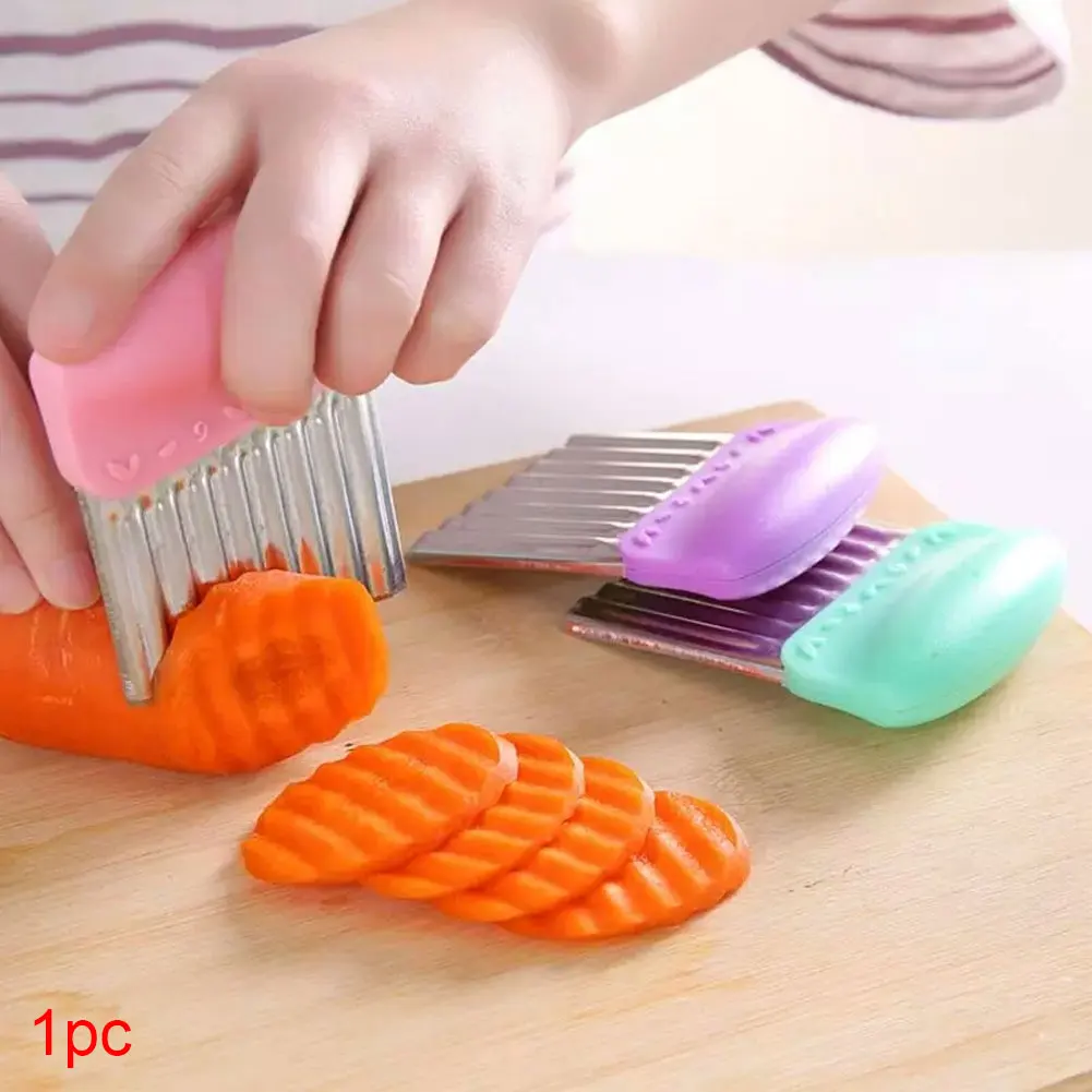 

1pc French Fries Cutter Stainless Steel Potato Chips Making Peeler Cut Plastic Handle Vegetable Kitchen Knives Fruit Tool