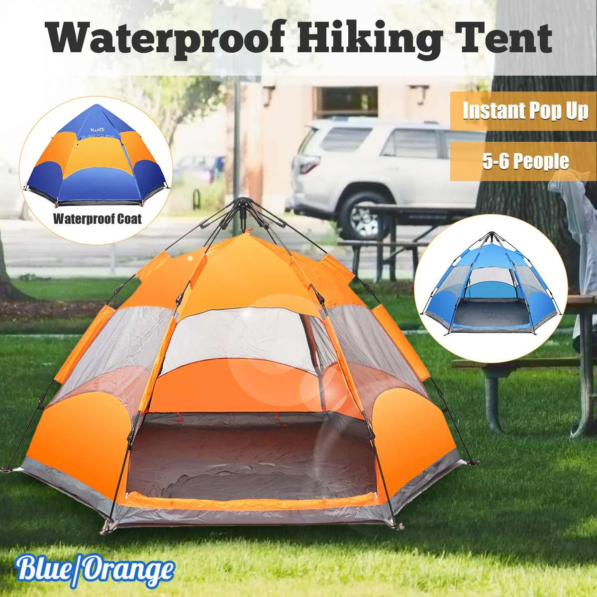 

Outdoor Camping 5-6 People Automatic Instant P op Up Tent Waterproof UV Proof Large Sunshade Canopy