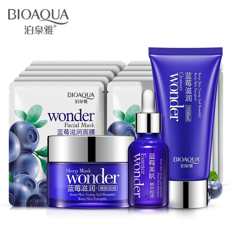 BIOAQUA Wonder Blueberry наборы для ухода за кожей увлажняющий очищающий крем лица эссенция