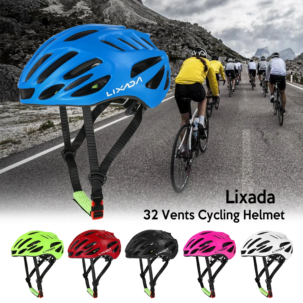 

32 Vents Unisex Sports Helmet Ultralight Integrally-molded EPS Cycling Helmet with Lining Pad Mountain Bicycle Adjustable