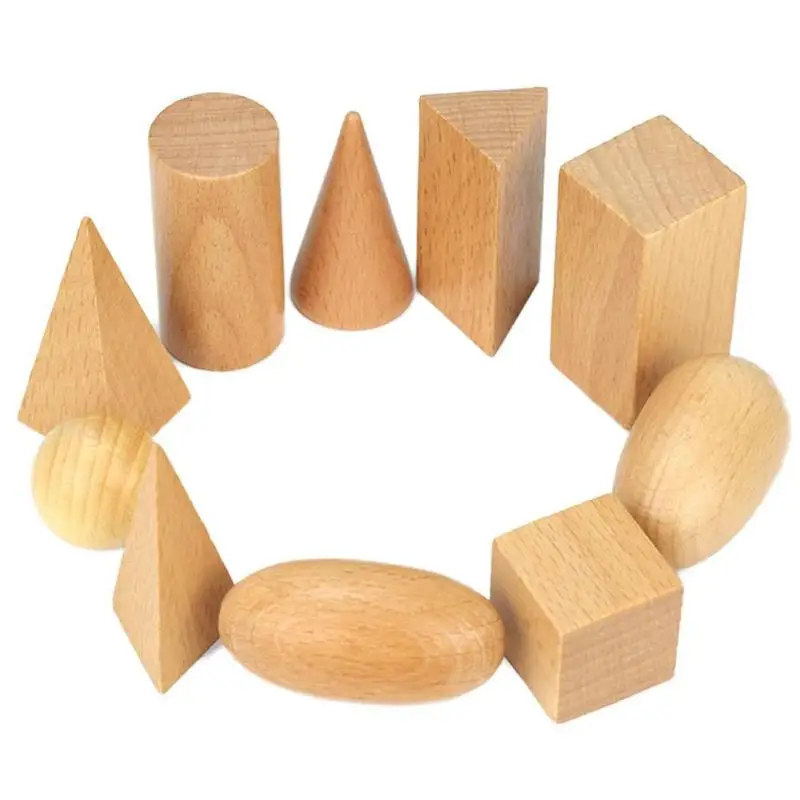 Детские Деревянные Геометрические тела формы Монтессори обучения образования математические игрушки