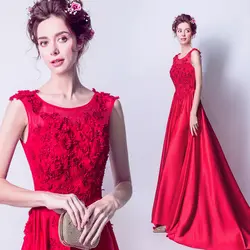 Красные длинные Crysyal вечернее платье Элегантный Вышивка Цветы бисер тафта Вечерние платья 2018 Vestidos De Fiesta