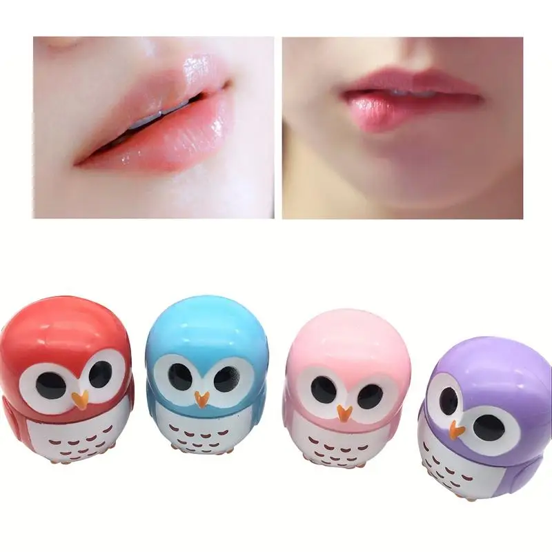 

1Pcs Candy Color Owl Moisturizing Lip Balm Natural Plant Sphere Lip Gloss Healthy Fruit Embellish Lipstick Makeup Tool