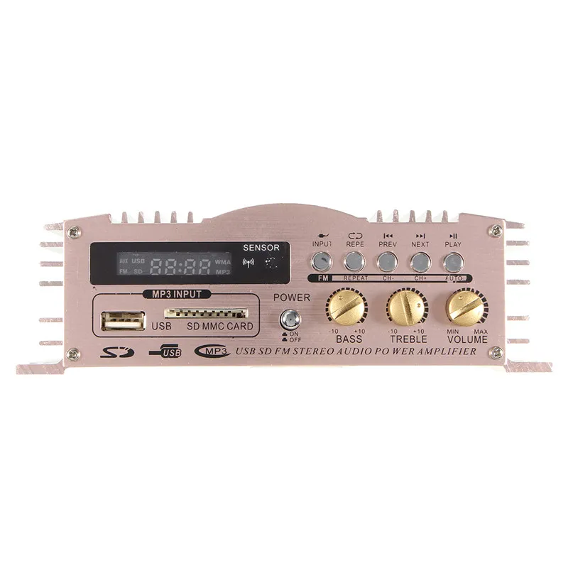 KROAK мини Hi-Fi 600 Вт 2 CH стерео аудио усилитель мощности USB SD FM авто мотоцикл