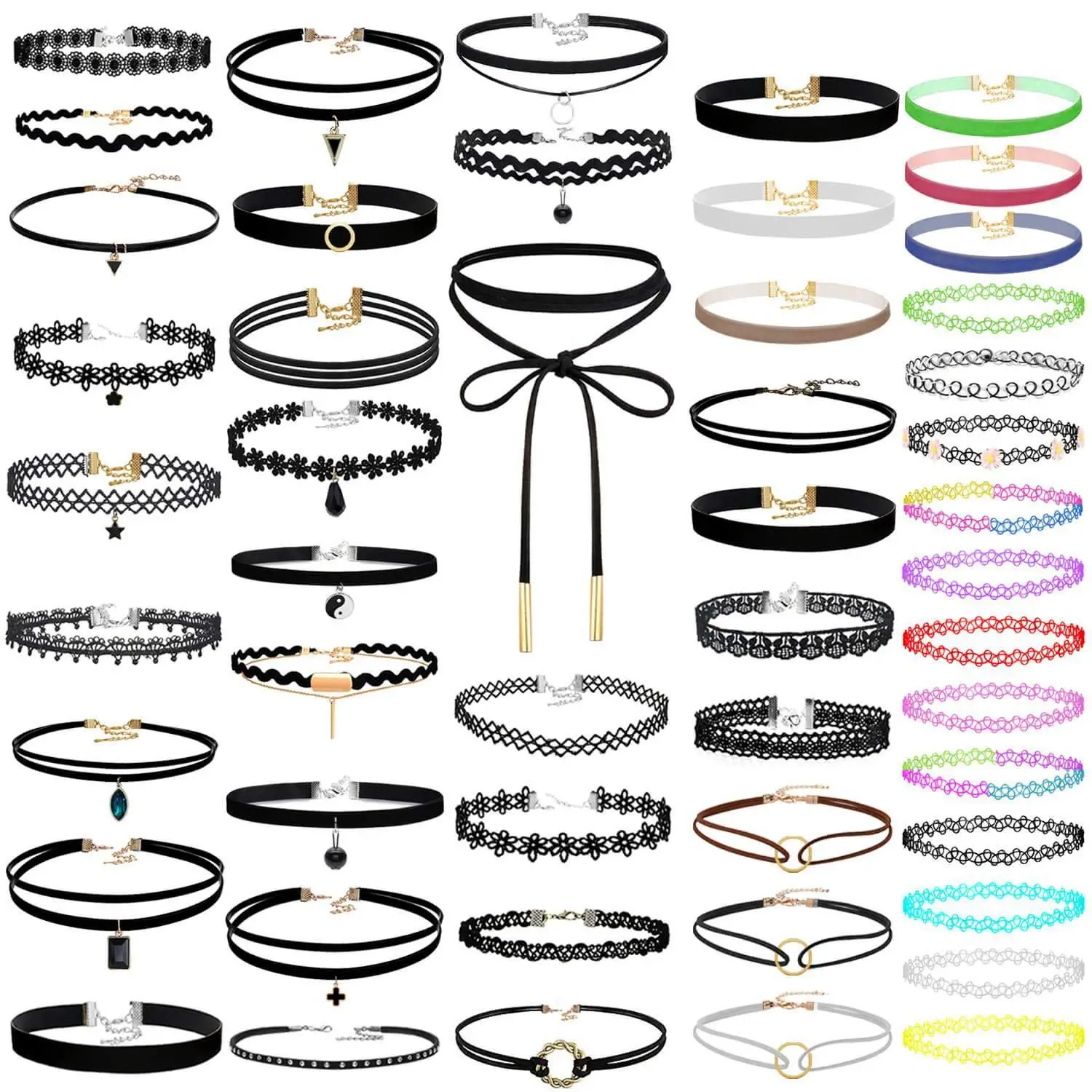 

50Pcs Choker Necklaces Set for Teen Girls and Women
