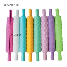 8 шт./компл. пластиковый тисненый текстурированный с рисунком помадка Скалки инструменты для украшения торта пластиковая скалка для выпечки Аксессуары для выпечки