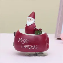 Санта Клаус Заводной Тип вращающаяся музыкальная шкатулка рождественские подарки Снеговик фигурки смолы украшения