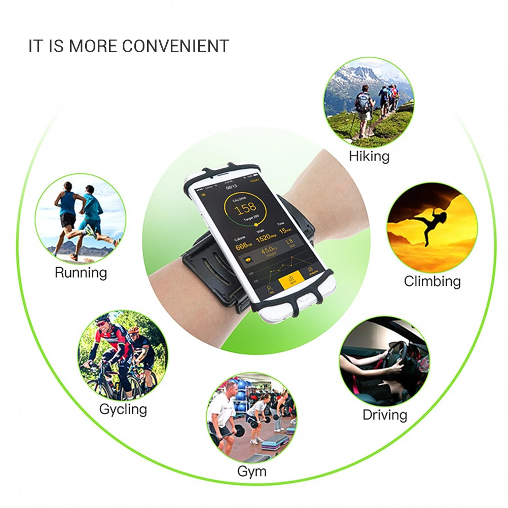

180 Degree Rotatable Elastic Cell Phone Holder Armband for Exercise Workout Jogging Biking