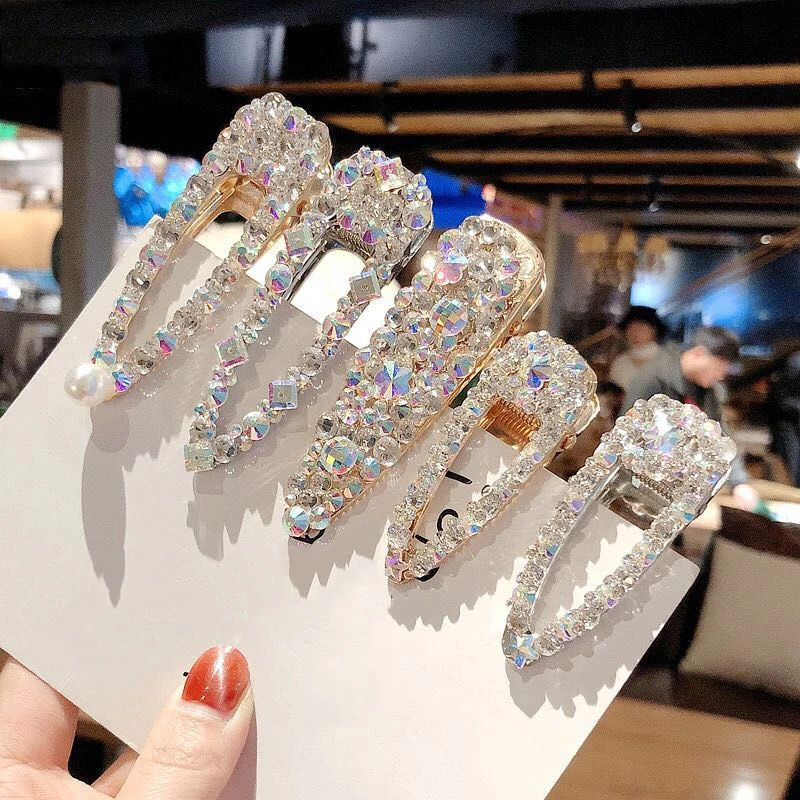 

Fashion 1 piece Women New style Korean version Metal Side clip Super flash Simple Hair clip Duckbill clip