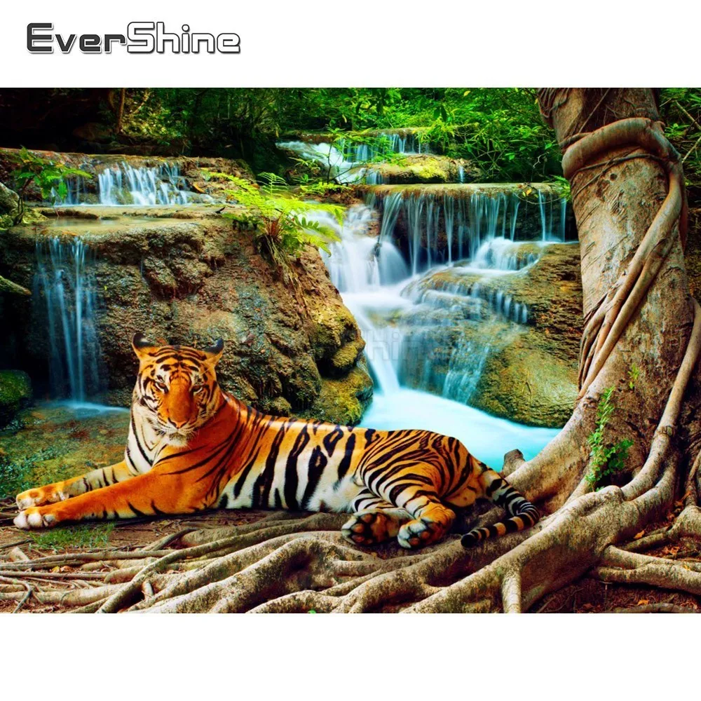 EverShine DIY 5D Diamond Painting New Arrivals Tiger Embroidery Rhinestones Mosaic Animals Cross Stitch Home Decoration|Алмазная
