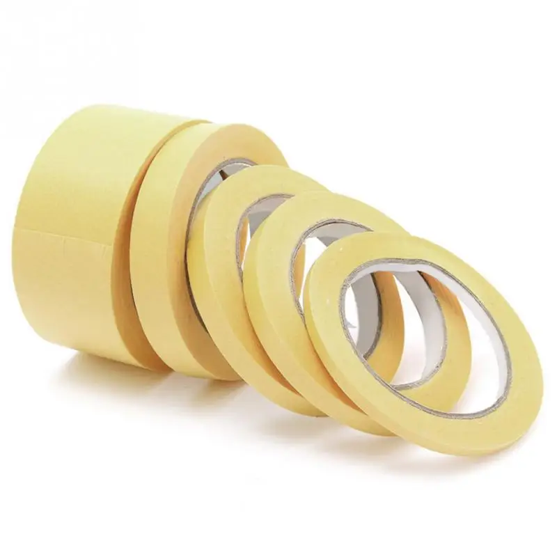 

8/10/12/18/30mm Masking Tape Model Paint Spray Yellow Masking Tape Temperature Automotive Paint Masking Decoration