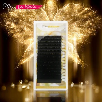 Misslamode all size 16rows/tray 7-15mm mix individual mink eyelashes extension russian volume eyelashes extension supplies
