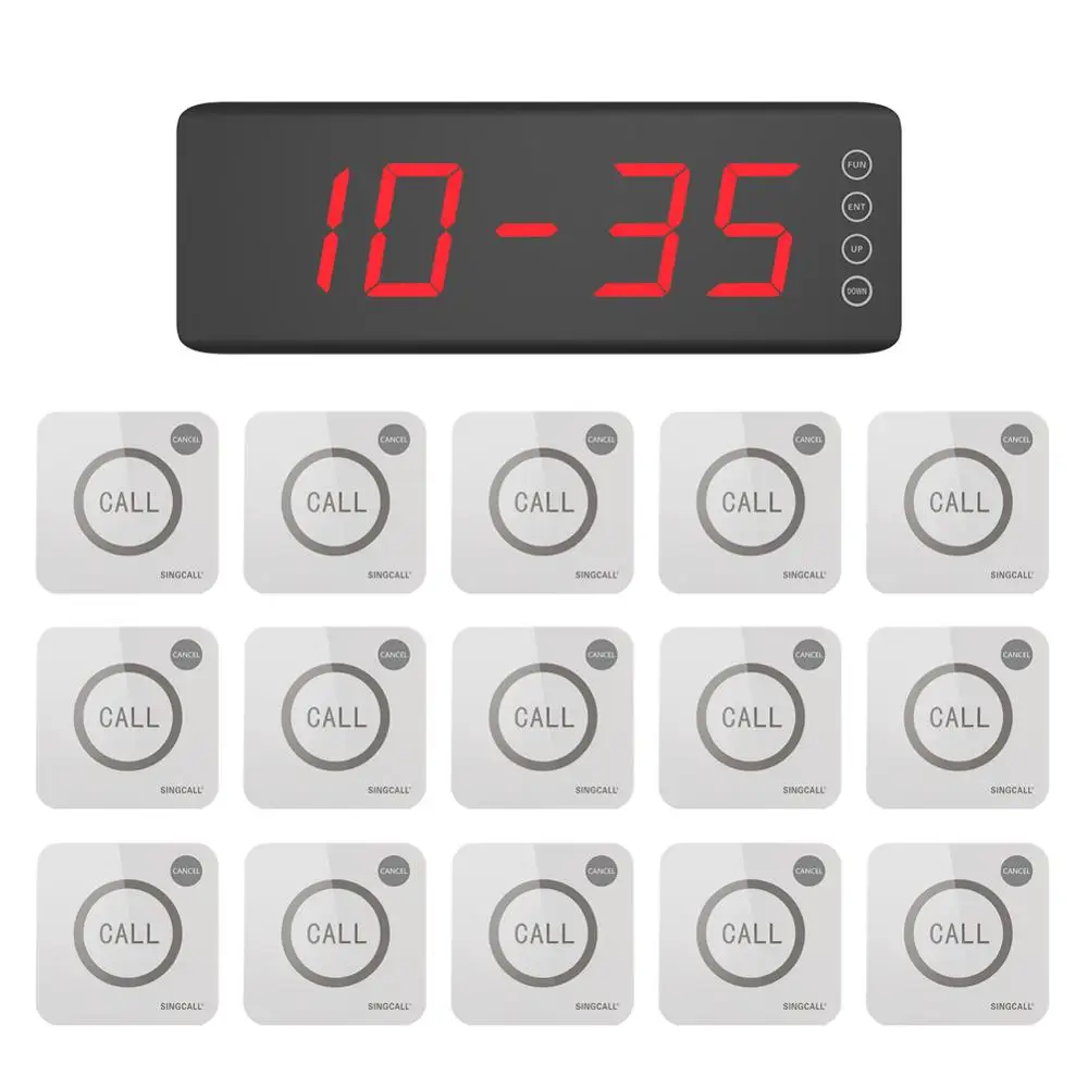 

SINGCALL Wireless Service medical call system , wireless pager, 1 Screen Display Receiver, 15 Touchable Buttons with Cancel Key
