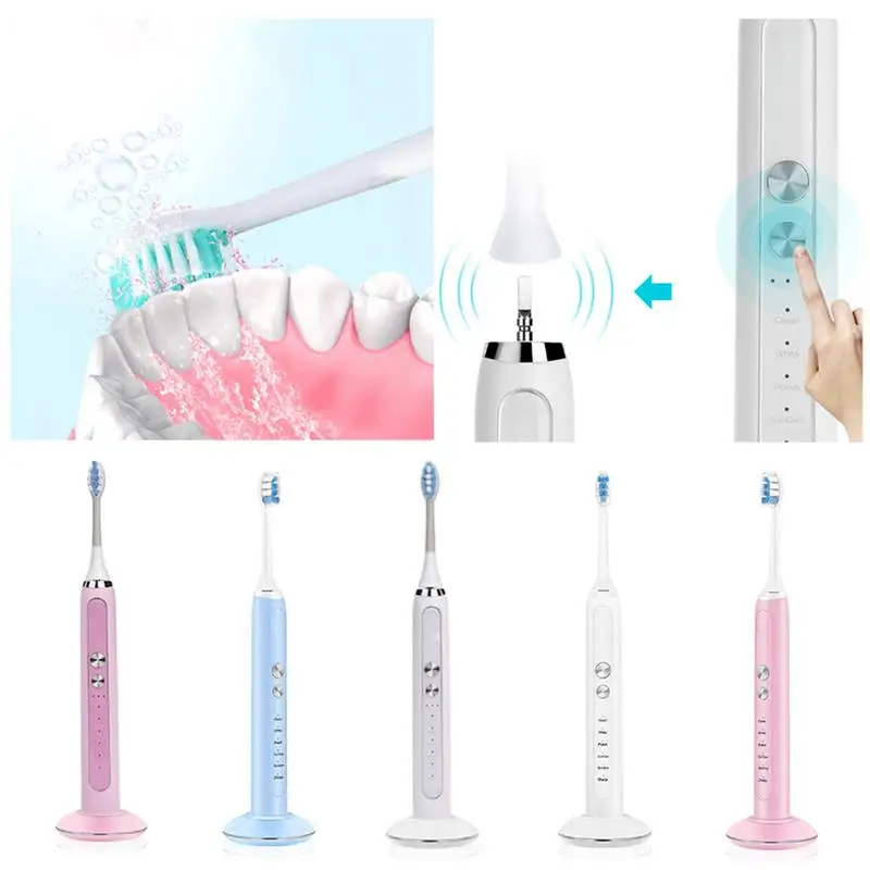 

Ultrasonic Sonic Electric Toothbrush Smart 5 model Wireless rechargeable battery Waterproof Inductive charger LED indicator 40