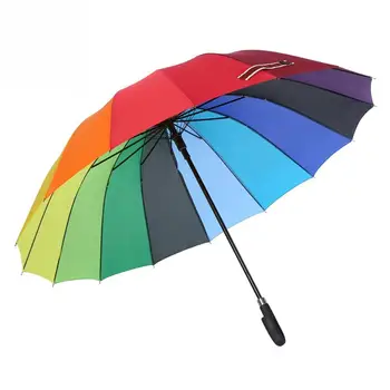 

Large Waterproof Windproof Umbrella Solid 16 Steel Skeletons Rain Sun Protection Umbrellas