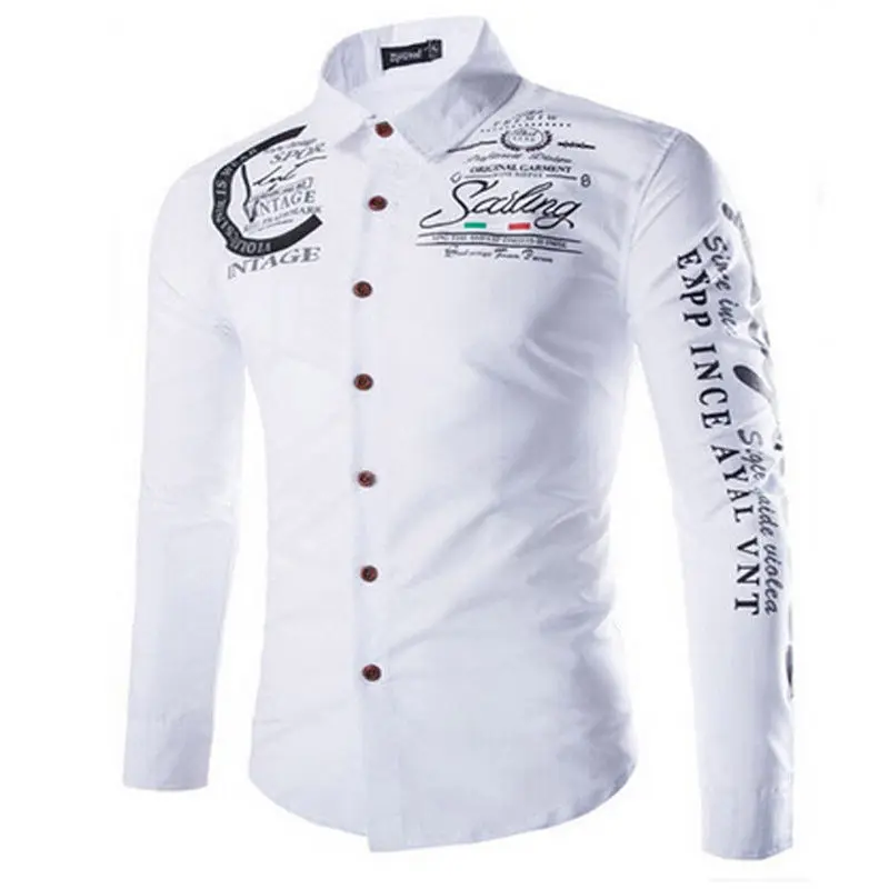 Hirigin حديثا عارضة الرجال زر أزياء الفاخرة قمصان الراحة أنيق ضئيلة تيشيرت ضيق بأكمام طويلة الذكور قمصان دروبشيب