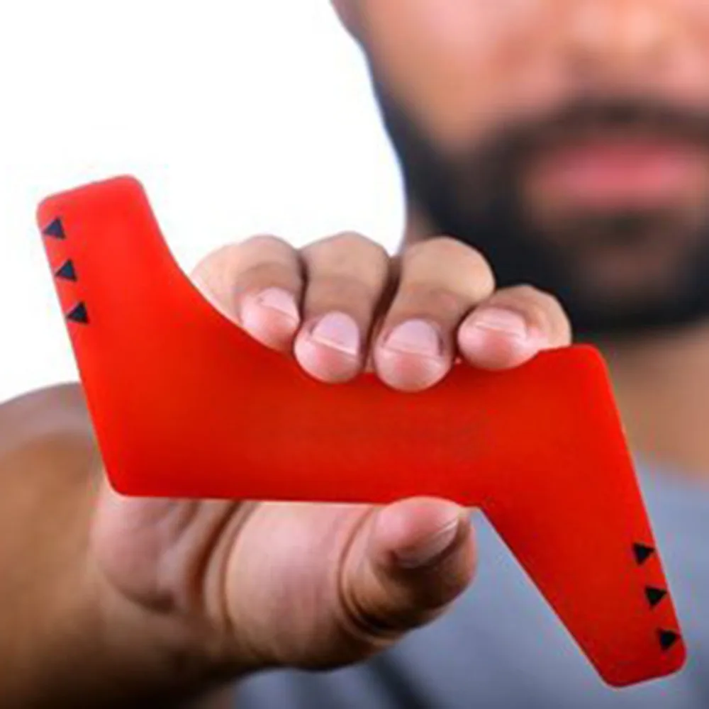 Мужская красная Расческа для укладки шаблонных инструментов для расчески для усов и бороды, инструмент для бритья для Мужской Бороды