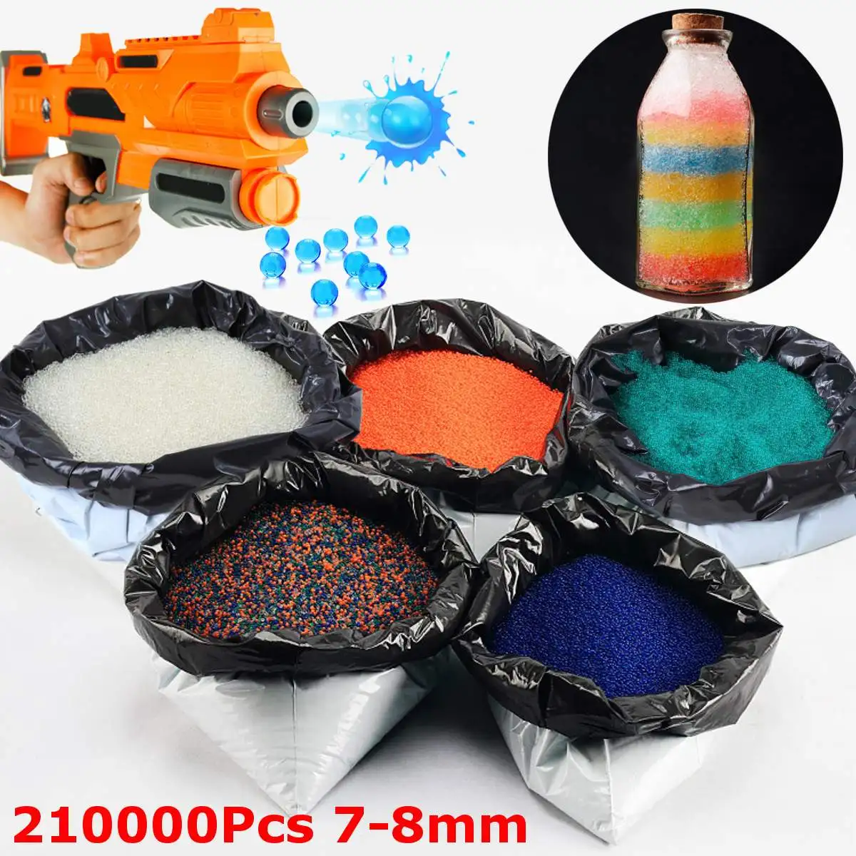 210000Pcs Kids Toy Paintballs Hydrogel Beads Bullets Electric Guns