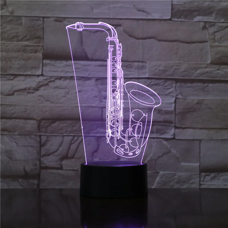 Saxphone настольная лампа 3D Светодиодная Ночная Sax музыкальный инструмент