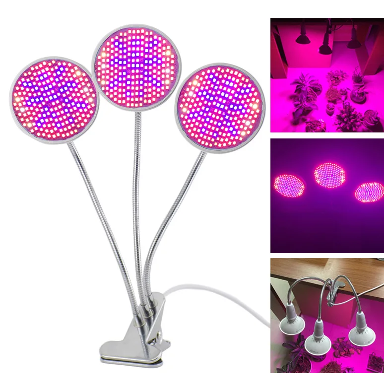 3 head 200 led grow light plant lamp hydro full spectrum UV IR red blue  grow tent  indoor Hydroponics greenhouse room