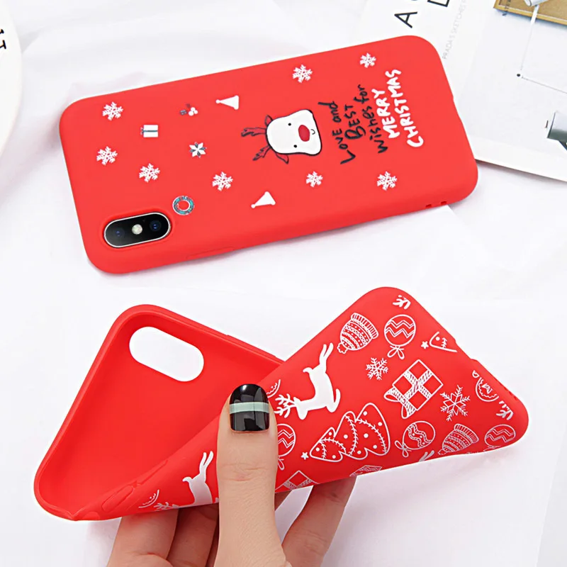 UXIA Christmas Tree Phone Case For iPhone 8 7 Plus Santa Claus Snowman Cases XS Max X XR 6S TPU Silicone Cover |