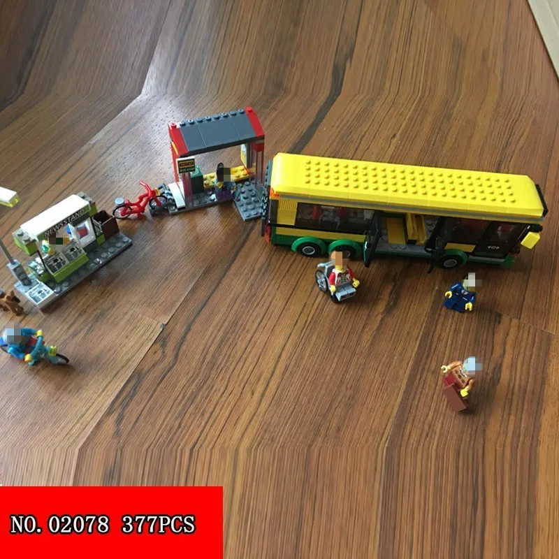 

02078 City Series Blocks Transit Station Assembling Spelling Insert Children Alpinia Oxyphylla Building Block Toys 377pcs