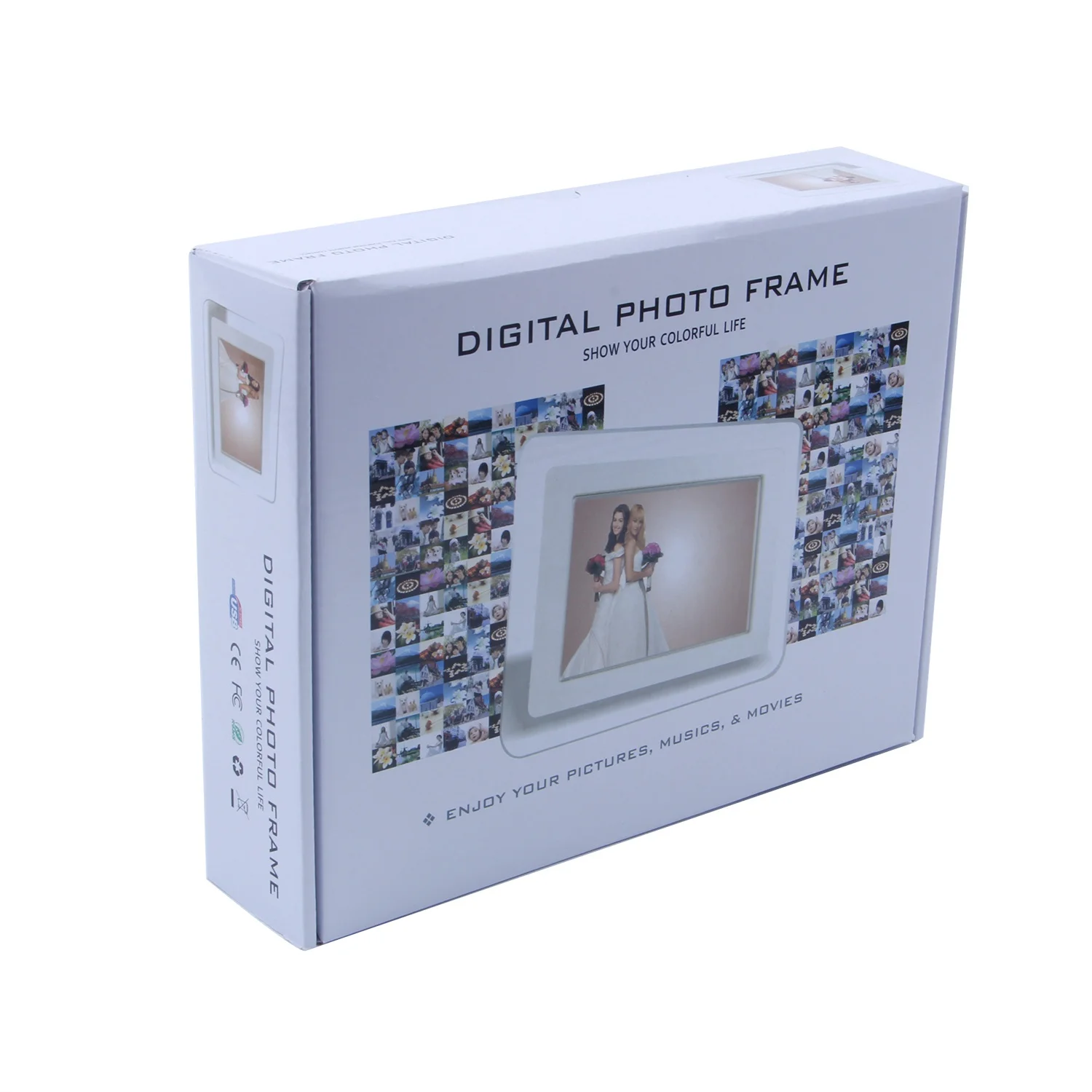 JABS 7 дюймов HD TFT LCD цифровая фоторамка с MP3 MP4 slideshow Clock Remote Настольный