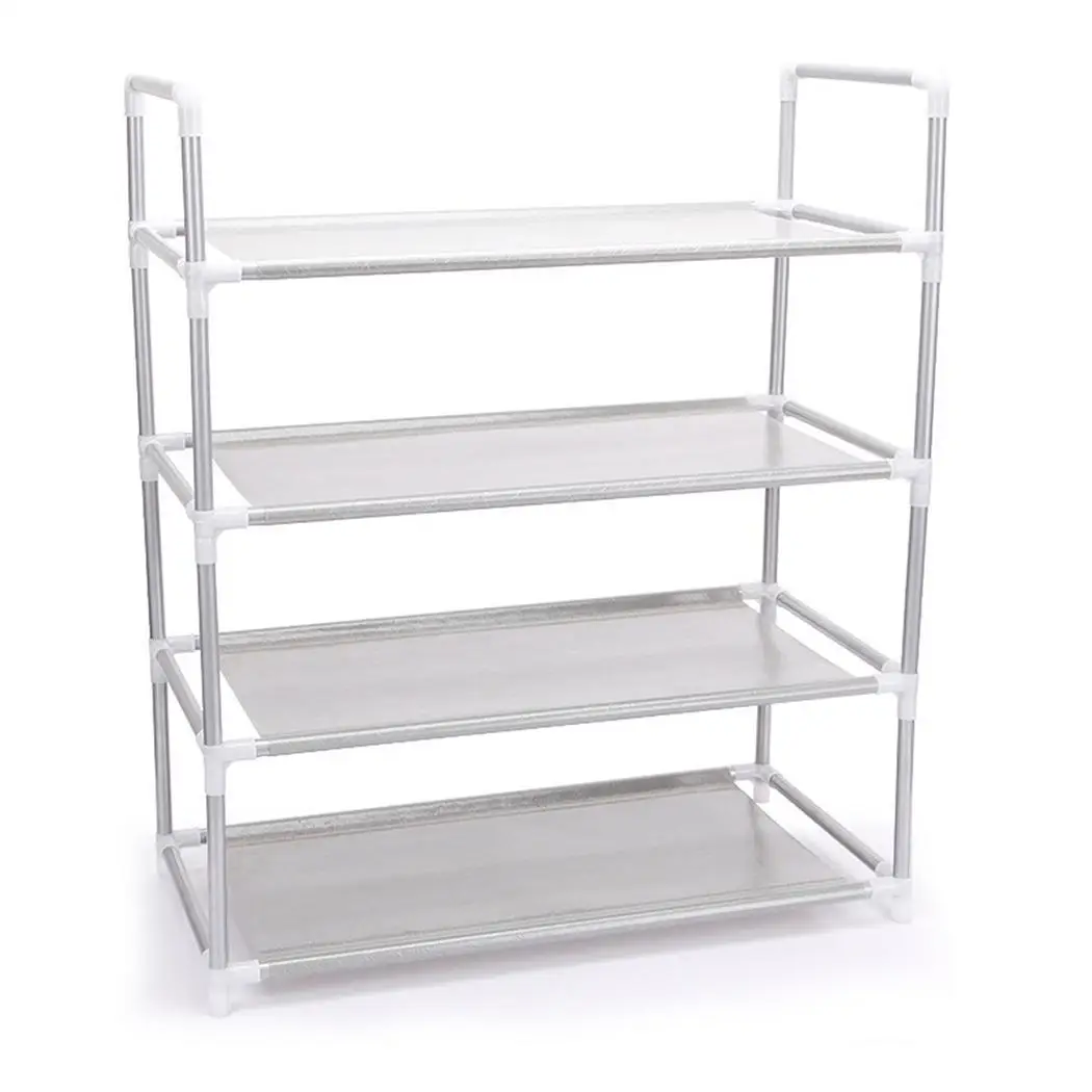 Shelves Square Living room Shelf Home Black New Metal 4 Four Bedroom Room Multi-functional Shoes Layers Storage Gray