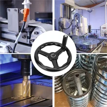 Противоскользящий бакелит 3 спиральный токарный маховик с ручкой для станка черный 200*18 мм