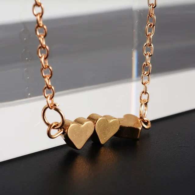 Three Love Heart Pendant Colar Necklace Womens Fashion Luxury Brand Choker State Three Love Heart Pendant Colar Necklace Womens Fashion Luxury Brand Choker State