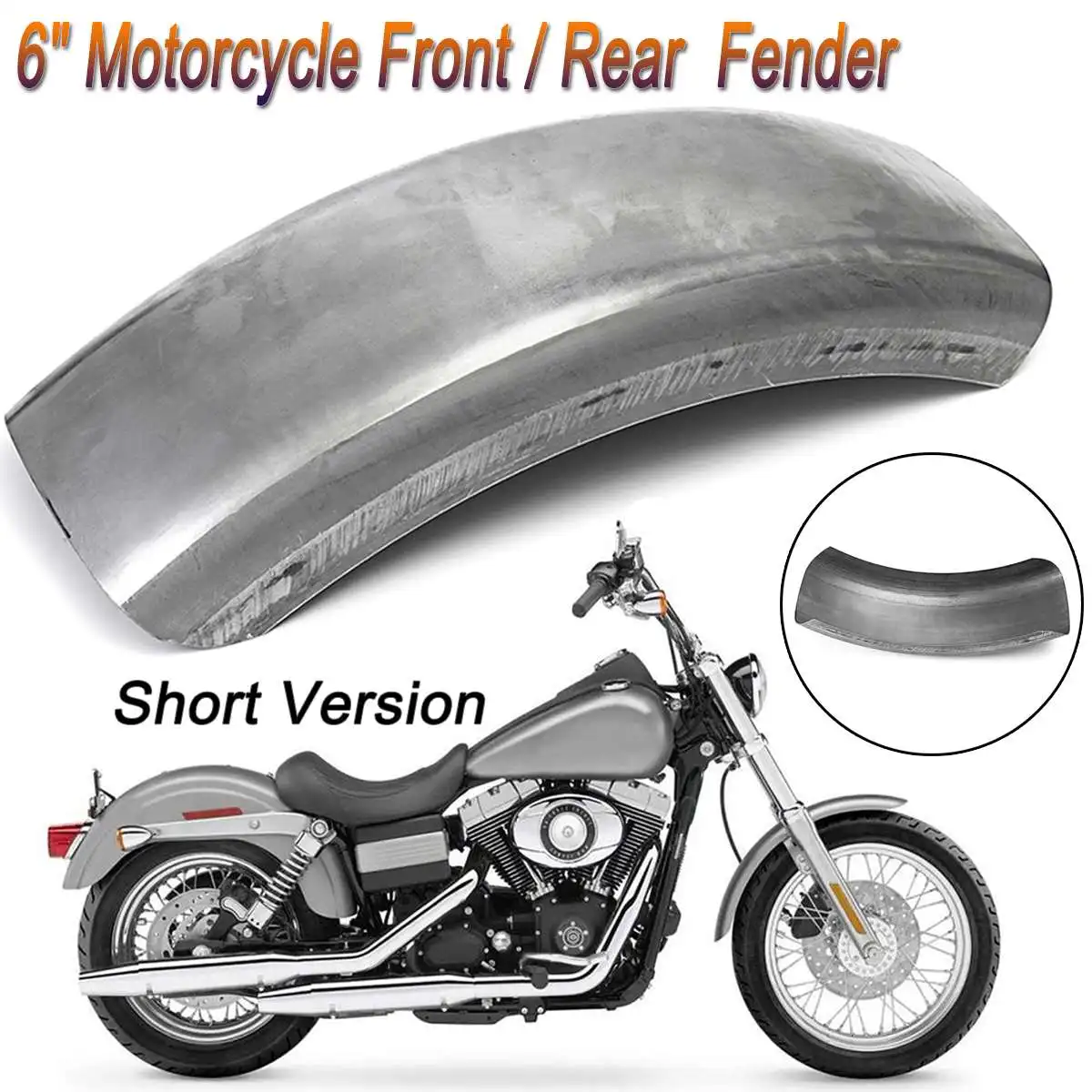 

Motorcycle Custom Application 6" Flat Bobbed Raw Rear Front for Harley Rear Mudguard Accessory