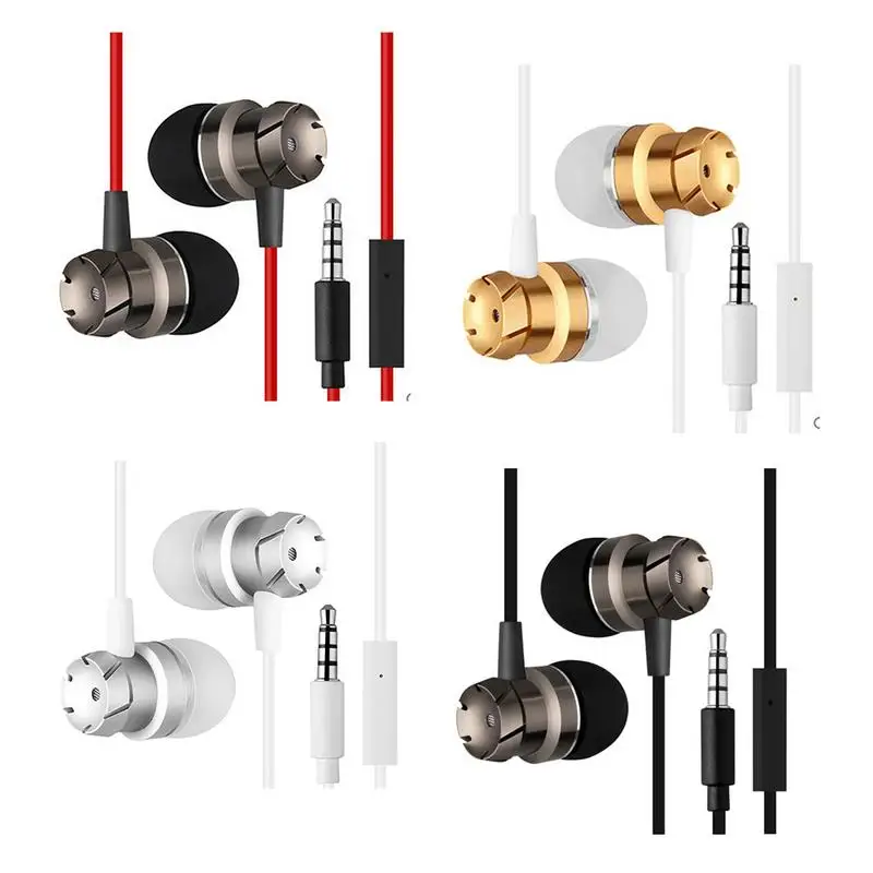 

Metal In-ear Headset s Bass Universal Running Headset In-line Control Earphone With Microphone For MP3 Phone Computer