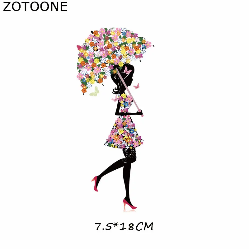 Нашивка ZOTOONE с цветами бабочками девушками термонаклейка для одежды футболок