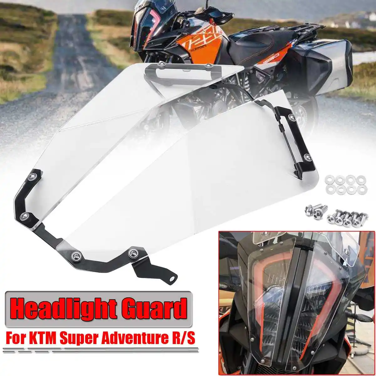 

New Motorcycle Transparent Front Headlight Guard Headlight Protector Cover Lens For KTM 1290 Super Adventure R/S 2017-2018