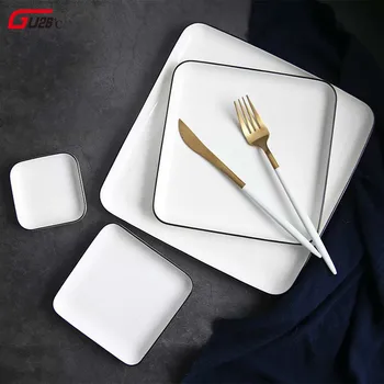 

Ceramic Plates Steak Food Dish Nordic Style Retro Tableware Dinner White Plate Cup High End Dinnerware Set Dessert Plate