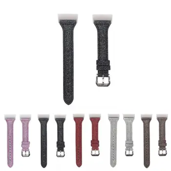 

ALLOYSEED Glitter PU Leather Watch Band Strap For Fitbit Charge 3 Smart Bracelet Replacement Fitness Wristband Watchband Strap
