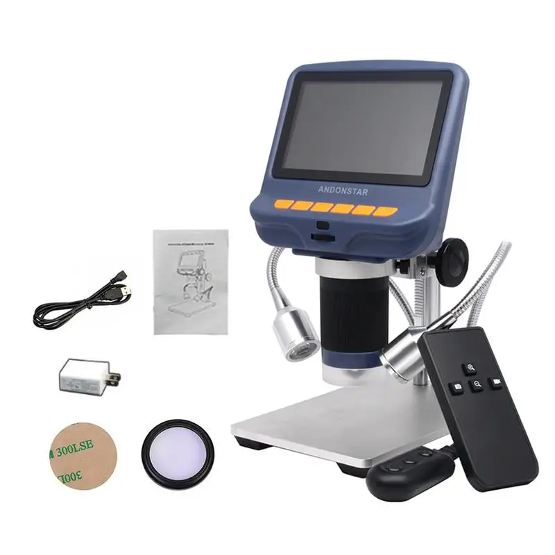 

4.3in LCD Digital Microscope Durable USB Adjustable Light Microscope With HD LED Display Screen